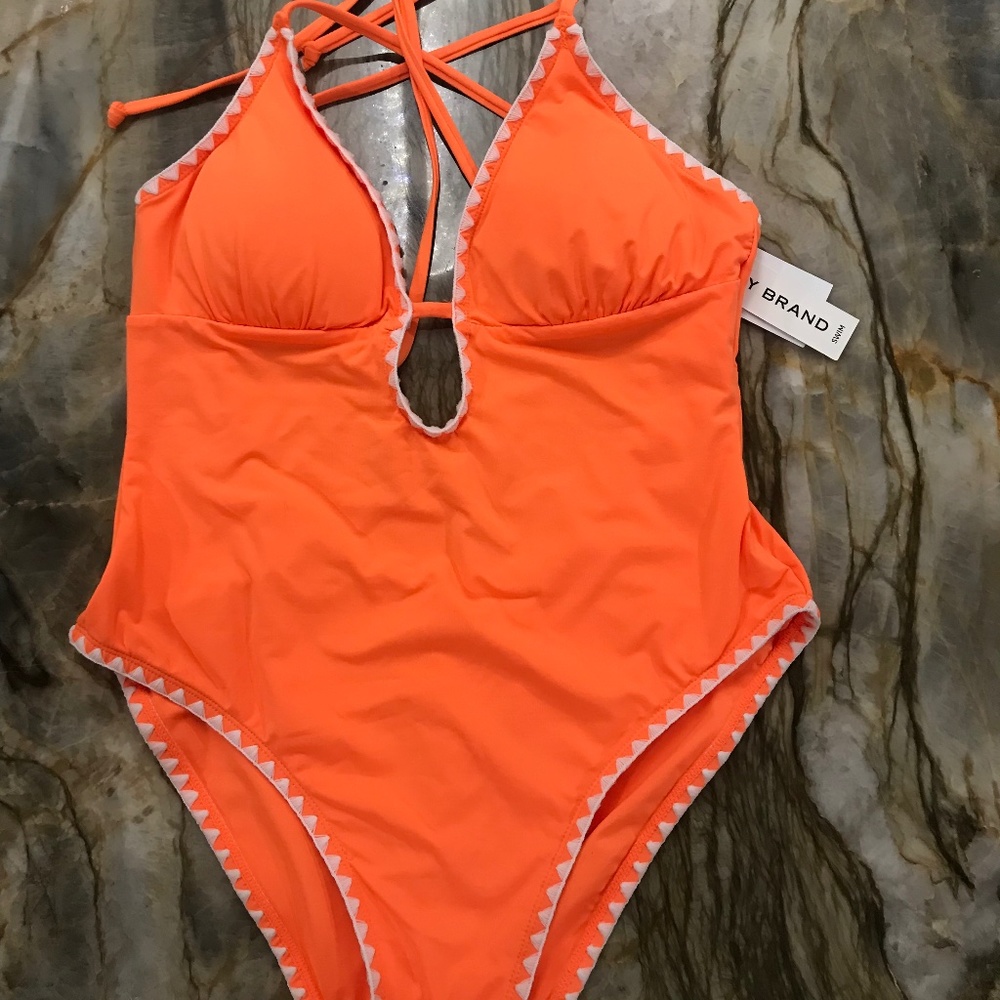 Orange swimsuit lucky brand